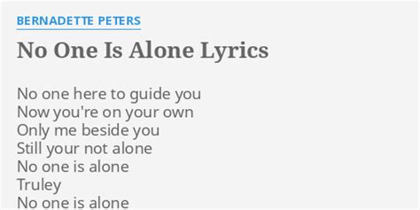 bernadette peters no one is alone lyrics